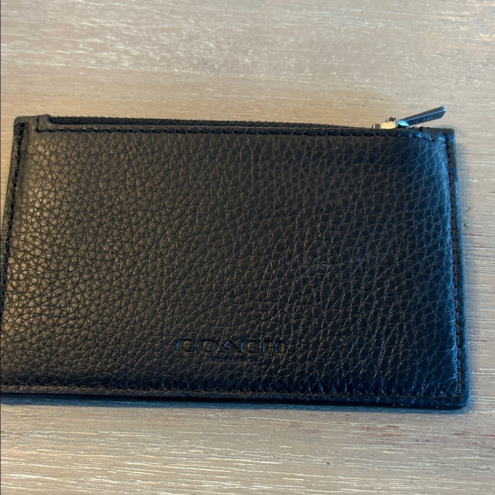 Coach Black Textured Leather Card Case - Picture 2 of 4
